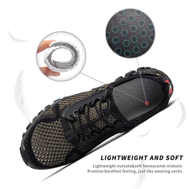 SOBASO Quick-Dry Water Shoes Men Women Lightweight Beach Pool Swim Skin Shoes for Surf Boating Travel Army Green - Image 3